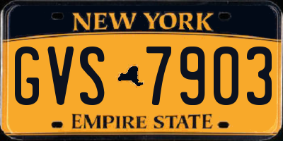NY license plate GVS7903