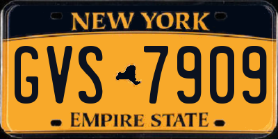 NY license plate GVS7909