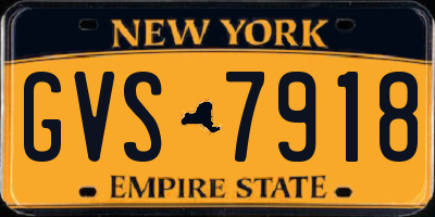 NY license plate GVS7918
