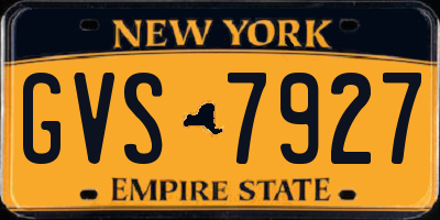 NY license plate GVS7927