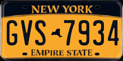 NY license plate GVS7934