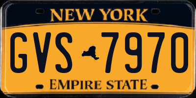 NY license plate GVS7970