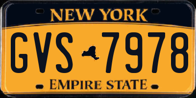 NY license plate GVS7978