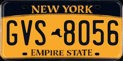 NY license plate GVS8056