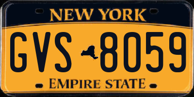 NY license plate GVS8059