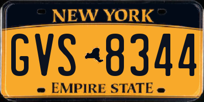 NY license plate GVS8344