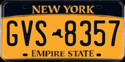 NY license plate GVS8357