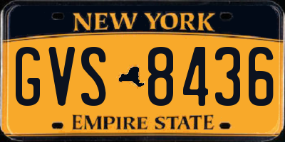 NY license plate GVS8436