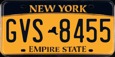 NY license plate GVS8455