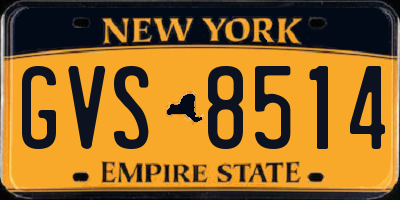 NY license plate GVS8514