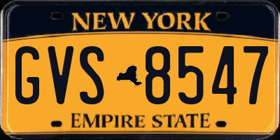 NY license plate GVS8547
