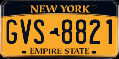 NY license plate GVS8821