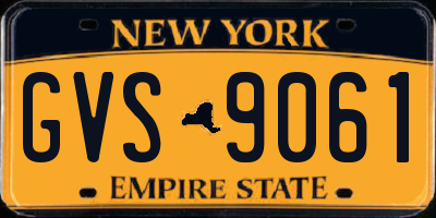NY license plate GVS9061