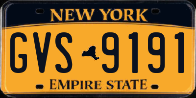 NY license plate GVS9191