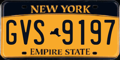 NY license plate GVS9197