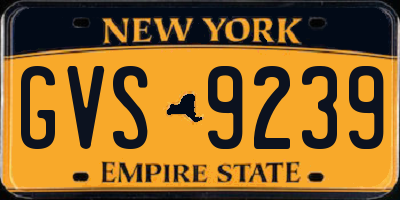 NY license plate GVS9239