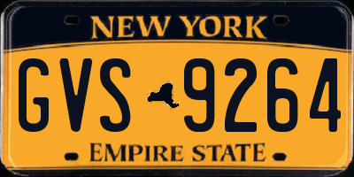 NY license plate GVS9264