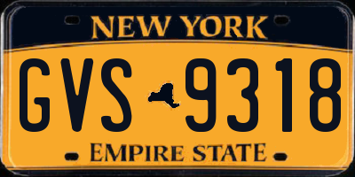 NY license plate GVS9318