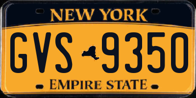 NY license plate GVS9350