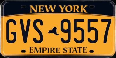 NY license plate GVS9557
