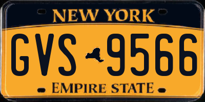 NY license plate GVS9566