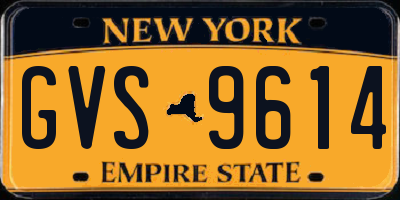 NY license plate GVS9614