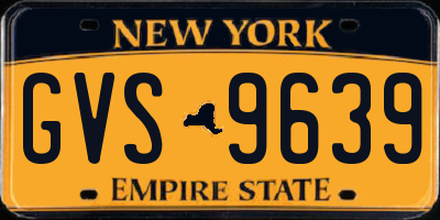 NY license plate GVS9639