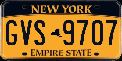 NY license plate GVS9707