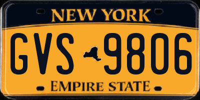NY license plate GVS9806