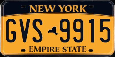 NY license plate GVS9915