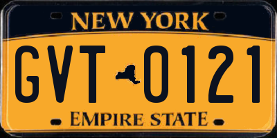 NY license plate GVT0121