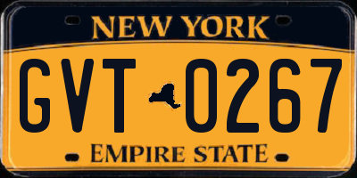 NY license plate GVT0267