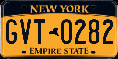 NY license plate GVT0282
