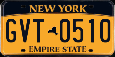 NY license plate GVT0510