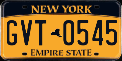 NY license plate GVT0545