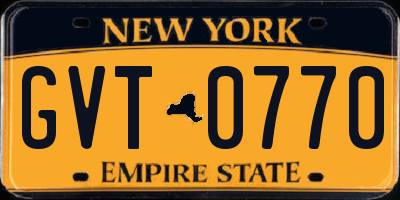 NY license plate GVT0770