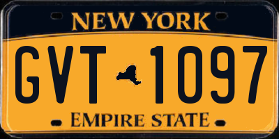 NY license plate GVT1097