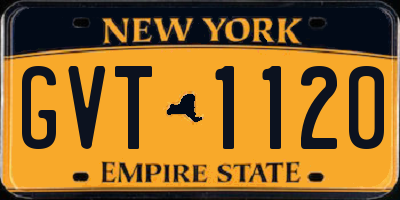 NY license plate GVT1120