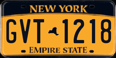 NY license plate GVT1218