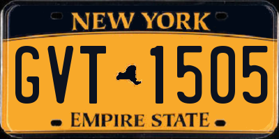 NY license plate GVT1505