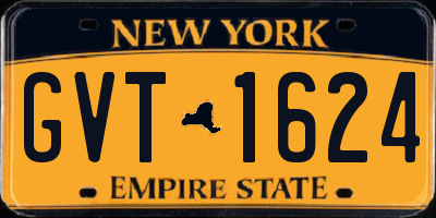 NY license plate GVT1624
