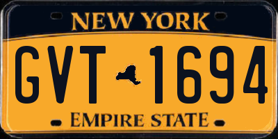 NY license plate GVT1694