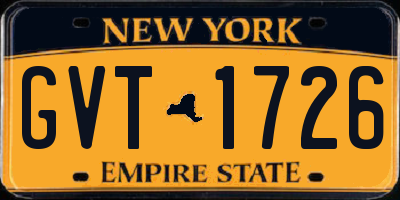 NY license plate GVT1726