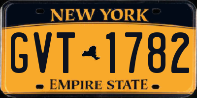 NY license plate GVT1782