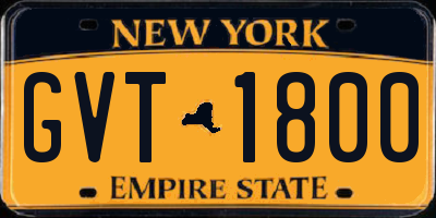 NY license plate GVT1800