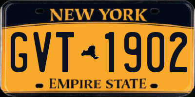 NY license plate GVT1902