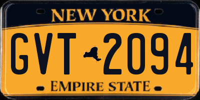 NY license plate GVT2094