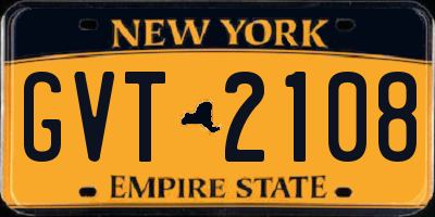 NY license plate GVT2108