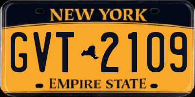 NY license plate GVT2109