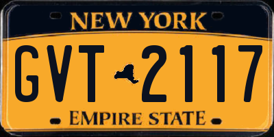 NY license plate GVT2117